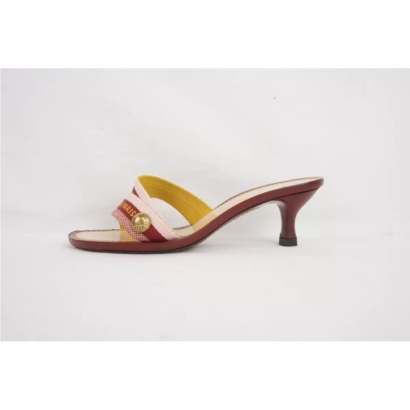 Louis Vuitton Vintage Double Strap Mule Heels In Burgundy Red - Women's EU 36.5 - Picture 8 of 16